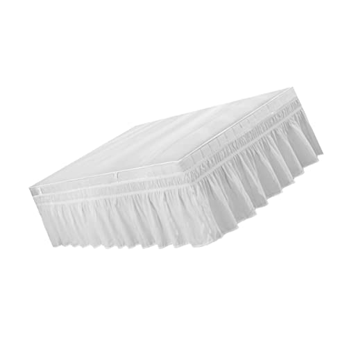 ETHZZLE Elastic Staubrock Für Bett Rüschen Bettwäsche Für Schlafzimmer Hotel Weiß Langlebiges Polyester Einfache Anwendung von ETHZZLE