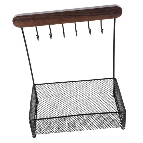 ETHZZLE Tisch-Organizer Haken Und Tablett Schmuck-Organizer-ständer Für Eingangsregal Und Büromaterial Platzsparende Aufbewahrungsregal Für Accessoires von ETHZZLE