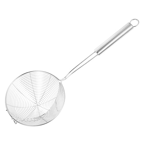 ETHZZLE Edelstahl Sieblöffel Spaghettilöffel mit Hitzebeständigem Griff Multifunktionaler Nudelsieb Kochlöffel für Abgießen und Servieren von Pasta Gemüse und Frittierten Speisen von ETHZZLE