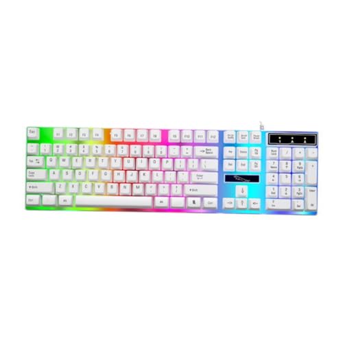 ETHZZLE Glühendes USB-Tastatur Kreativem Hintergrundlicht Praktische Tragbare Computertastatur Weiß Geeignet Für Pc Laptop Und Tablet Ergonomisches Design Für Komfortable Nutzung von ETHZZLE