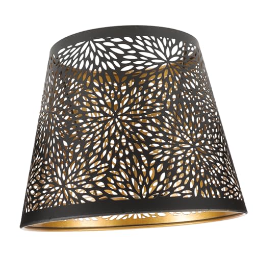 ETHZZLE Metall Lampenschirm Hohles Design Tischlampe Lampenschirm Schlafzimmer Dekorative Abdeckung für Wohnzimmer Büro Modern Minimalistisch Schwarz von ETHZZLE
