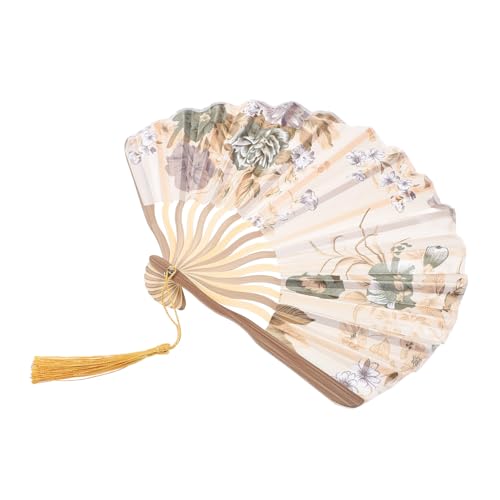 ETHZZLE Retro Faltbarer Handfächer mit Chinesischem Blumenmuster Leichter Fächer für Damen Handlicher Vintage Faltventilator für Tanz Bühnenauftritte und Wanddekoration Geschenkidee von ETHZZLE