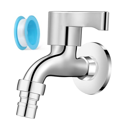 ETHZZLE Robuster Waschmaschinen Wasserhahn Polierte Oberfläche Langlebig und Druckbeständig Einfacher Anschluss für Waschmaschinenschlauch für Bad Garten und Außenwand von ETHZZLE