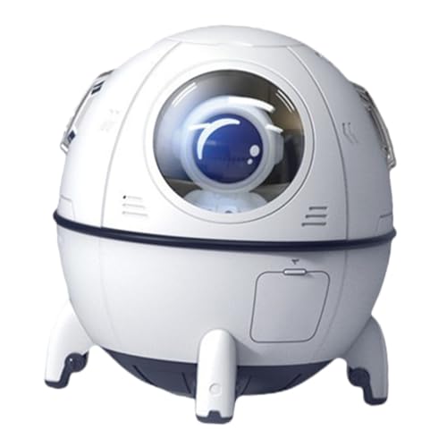ETHZZLE Tragbarer USB Luftbefeuchter mit Großem Nebelausstoß Astronaut Raumschiff Design Sanftes Nachtlicht für Schlafzimmer Kinderzimmer und Auto Leise Handlich und Leicht zu von ETHZZLE