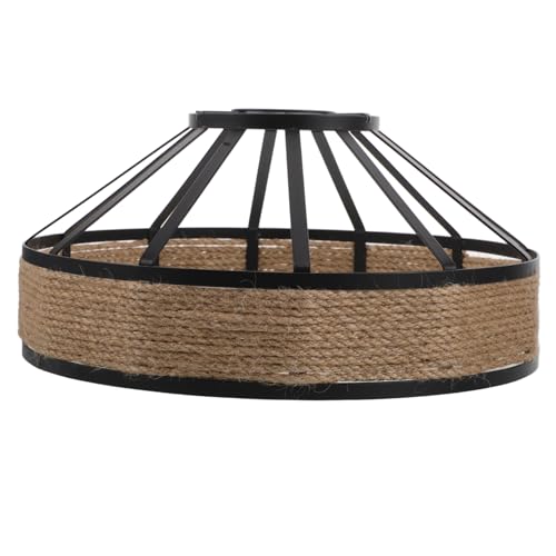 ETHZZLE Vintage Lampenschirm aus mit Juteseil Rustikaler Industrial Pendelleuchten Lampenaufsatz für Esszimmer und Wohnzimmer Fassung von ETHZZLE