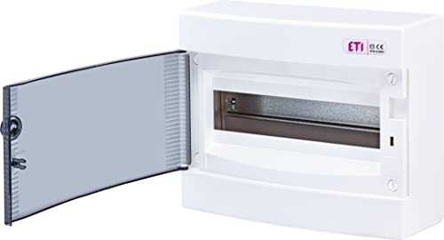 Aufputz Kleinverteiler Sicherungskasten Verteilerkasten Aufputz IP40 1-reihig bis 12 Module 1x12 Transparenter Tür für die Trockenraum Installation im von ETI