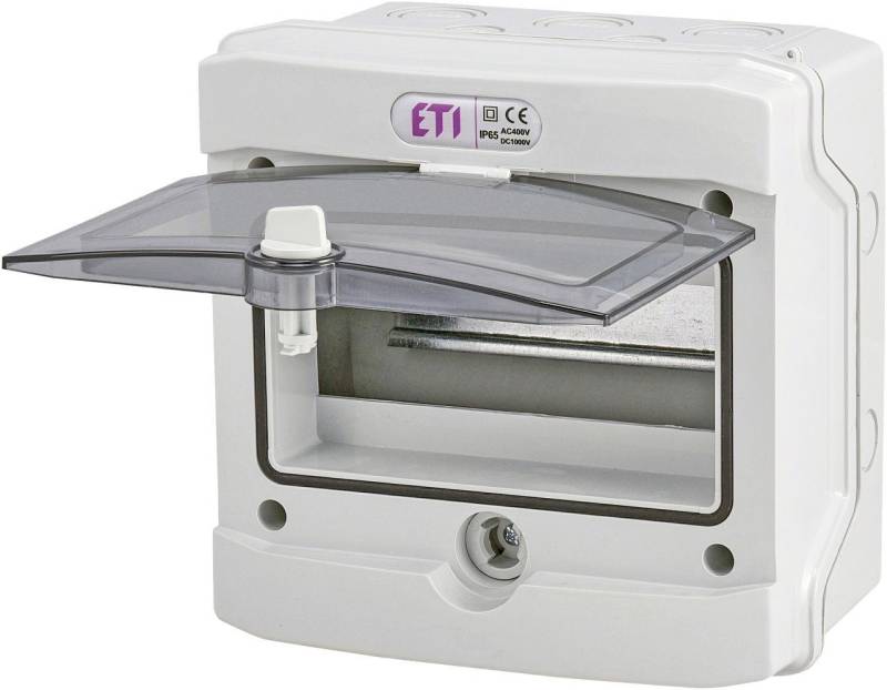 ETI Verteilerbox ETI Aufputz-Feuchtraum-Kleinverteiler 8 TE grau von ETI