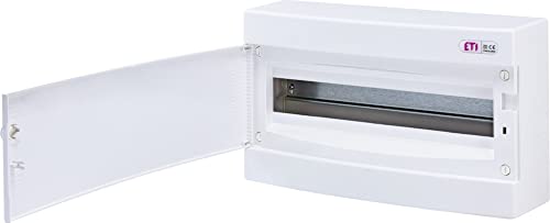 Sicherungskasten Aufputz IP40 Verteiler Kleinverteiler Stromverteiler Verteilerkasten Aufputzverteiler (1-reihig 18 Module, Weiße Tür) von ETI