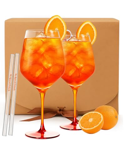 Aperol Gläser Set Personalisiert - 2 Gläser mit Orangefarben Fuß, 2 Glasstrohhalme It's Aperol O'Clock & 2 Deko Untersetzer - Aperol Spritz Geschenkset | Party Deko & Cocktail Zubehör Geschenkfertig Aperol Gläser Set Personalisiert - 2 Gläser mit Orangefarben Fuß, 2 Glasstrohhalme It's Aperol O'Clock & 2 Deko Untersetzer - Aperol Spritz Geschenkset | Party Deko & Cocktail Zubehör Geschenkfertig von ETLEE