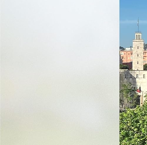 Fensterglasfolie, VIELE GROßE GRÖSSEN (blickdicht, 120 x 300 cm), blickdicht, selbstklebend, satiniert, Sichtschutz, kein Kleber, UV-Schutz, keine Rückstände, einfache Anwendung, statische Haftung von ETNIC ART
