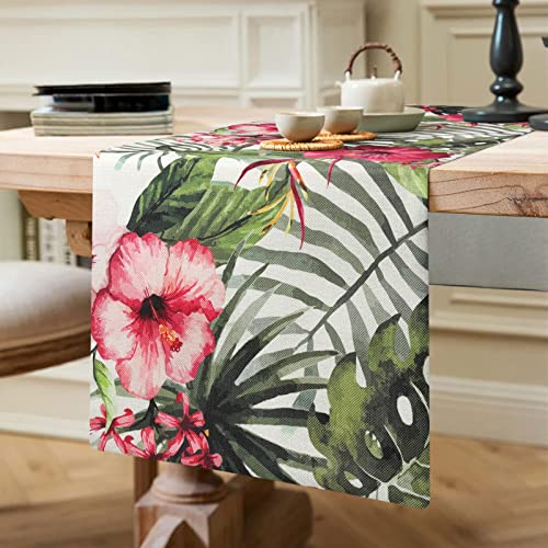 Tischläufer Frühling Grünes Blatt Tischläufer Tropisches Palme Rosa Blumen Muster Tischläufer Esszimmer Tischdecke Dekoration für Küche Rechteckiger Dekorativer Tischläufer Frühling/Sommer 40x140cm Tischläufer Frühling Grünes Blatt Tischläufer Tropisches Palme Rosa Blumen Muster Tischläufer Esszimmer Tischdecke Dekoration für Küche Rechteckiger Dekorativer Tischläufer Frühling/Sommer 40x140cm von ETOLISHOP