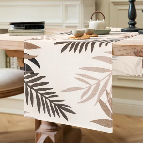 Tischläufer Modern Wohnzimmer Tischläufer Kurz Tischläufer Braun Blätter Tischläufer Polyester Tischläufer Klein Esstisch Dekoration für Rustikale Bauernhaus Esstisch Esszimmer Tabletop Dekor 40x140 von ETOLISHOP