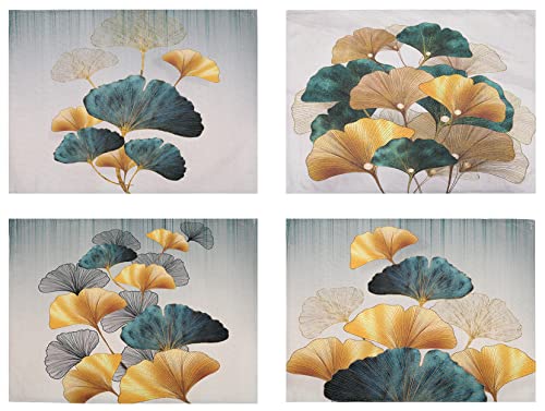 Tischsets Waschbare Langlebige Tischsets Leinen Petrol Gold Ginkgo Biloba Esszimmer Platzsets Küche Tischset Tischdekorations Hochzeit Speisetisch Platz-Matten für Alltag Dinnerparty Platzset 45x32cm Tischsets Waschbare Langlebige Tischsets Leinen Petrol Gold Ginkgo Biloba Esszimmer Platzsets Küche Tischset Tischdekorations Hochzeit Speisetisch Platz-Matten für Alltag Dinnerparty Platzset 45x32cm von ETOLISHOP