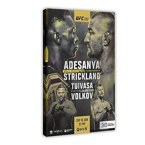 ETOMEY Boxing-UFC 293 Israel Adesanya Vs. Sean Strickland 2023 Kampf-Poster, Leinwand, Poster, Schlafzimmer, Dekoration, Sport, Landschaft, Büro, Raumdekoration, Geschenk, Rahmen-Stil, 20 x 30 cm von ETOMEY