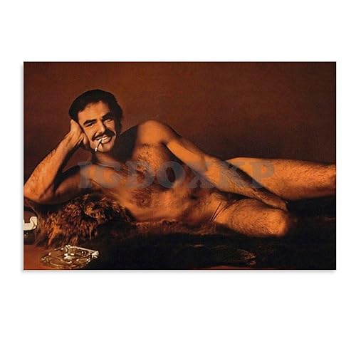 ETOMEY Burt Reynolds Bearskin Teppich, Poster, Leinwand, Poster, Schlafzimmer, Dekoration, Büro, Raumdekoration, Geschenk, ungerahmt, 60 x 40 cm von ETOMEY