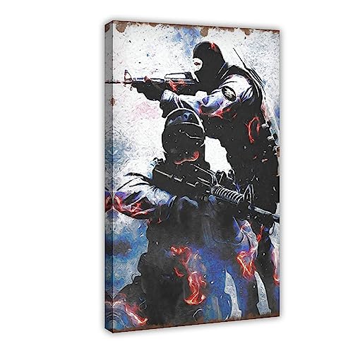 ETOMEY CSGO Counter Strike CS GO Poster, 2 Leinwand-Poster, Wandkunst, Dekordruck, Bild, Gemälde für Wohnzimmer, Schlafzimmer, Dekoration, Rahmen-Stil, 40 x 60 cm von ETOMEY