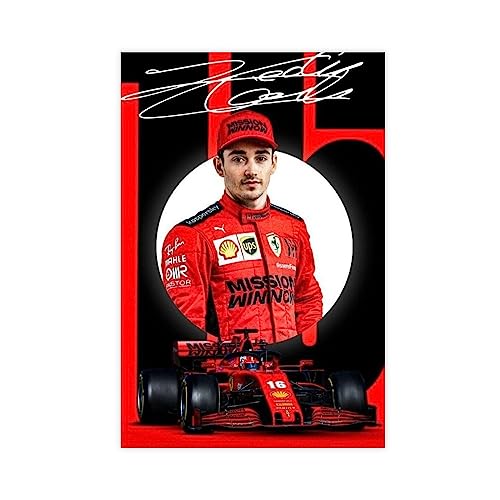 ETOMEY Charles Leclerc F1 Poster 2 Leinwand Poster Schlafzimmer Dekor Sport Landschaft Büro Zimmer Dekor Geschenk Unrahmen-Stil 20 x 30 cm von ETOMEY