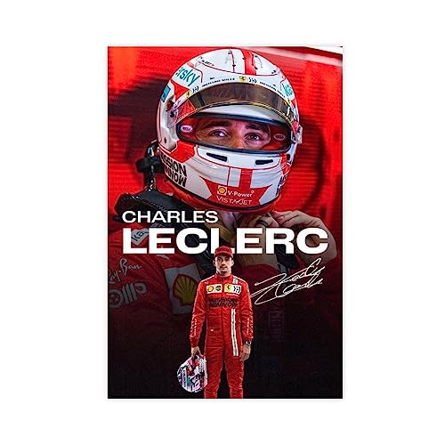 ETOMEY Charles Leclerc F1 Poster auf Leinwand, Schlafzimmer, Dekoration, Sport, Landschaft, Büro, Raumdekoration, Geschenk, ungerahmt, 20 x 30 cm von ETOMEY