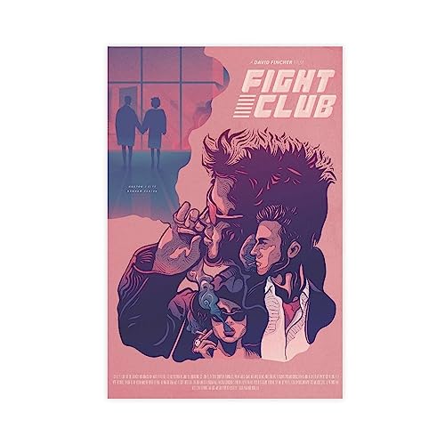 ETOMEY Fight Club Poster, Retro-Poster, 4 Leinwand-Poster, Wandkunst, Dekor, Bild, Gemälde für Wohnzimmer, Schlafzimmer, Dekoration, ungerahmt, 30 x 45 cm von ETOMEY