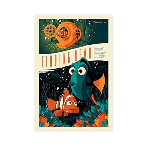 ETOMEY Filmposter "Findet Nemo", Leinwand-Poster, Wandkunst, Dekor, Bild, Gemälde für Wohnzimmer, Schlafzimmer, Dekoration, ungerahmt, 40 x 60 cm von ETOMEY