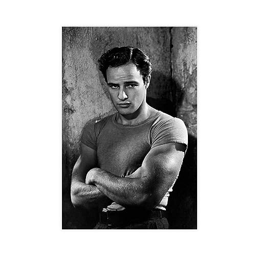 ETOMEY Filmschauspieler – Marlon Brando Vintage-Poster, Leinwand-Poster, Wandkunst, Dekordruck, Bild, Gemälde für Wohnzimmer, Schlafzimmer, Dekoration, ungerahmt, 40 x 60 cm von ETOMEY