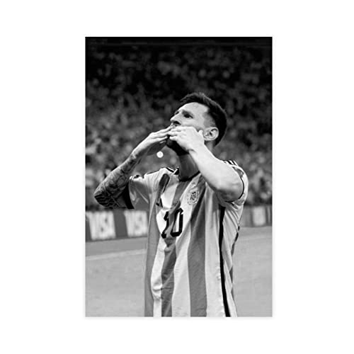 ETOMEY Fußballspieler Lionel Messi Leinwandposter Schlafzimmer Dekor Sport Landschaft Büro Zimmer Dekor Geschenk Unrahmen-Stil 40 x 60 cm von ETOMEY