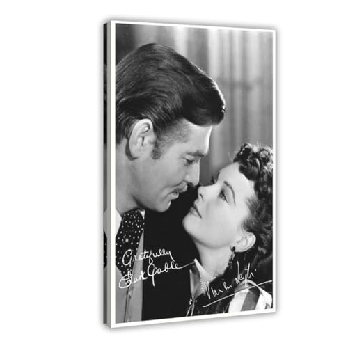 ETOMEY Leinwandposter Clark Gable & Vivien Leigh – Vom Wind verweht, Wandkunst, Dekordruck, Bild Gemälde für Wohnzimmer, Schlafzimmer, Dekoration, Rahmen-Stil, 20 x 30 cm von ETOMEY