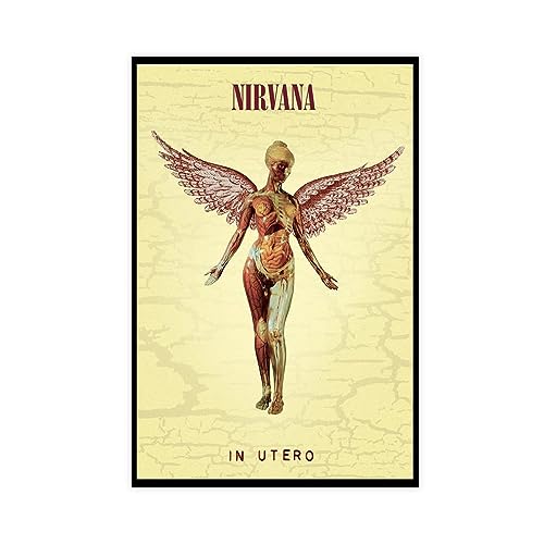 ETOMEY Album-Poster, Motiv: Nirvana In Utero Muziek, Leinwand-Poster, Schlafzimmer-Dekor, Sportlandschaft, Büro, Raumdekoration, Geschenk, ungerahmt, 30 x 45 cm von ETOMEY