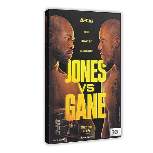 ETOMEY UFC 285 Jon Jones vs. Ciryl Gane 2023 Kampf-Poster auf Leinwand, Schlafzimmer, Dekoration, Sport, Landschaft, Büro, Raumdekoration, Geschenk, Rahmen-Stil, 60 x 90 cm von ETOMEY