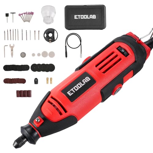 Multifunktionswerkzeug 200W, Rotationswerkzeug-Set mit 129 Zubehören, 6 Variable Drehzahl 10000-35000 U/min, 200W Superkraft für Schneiden, Gravieren, Bohren, Schleifen—Rotes Modell… von ETOOLAB