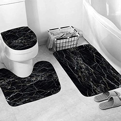 ETOPARS Marble Texture Badteppich-Set 3-teilige weiche und rutschfeste Badematte, U-förmiger Konturteppich, Toilettendeckelabdeckung, Marmortextur 03 von ETOPARS