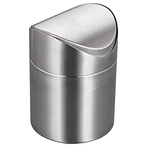 Mini-Schreibtisch-Abfalleimer mit Deckel, gebürsteter Edelstahl-Schaukelbehälter, kleiner Schreibtisch-Mülleimer, für den Innenbereich, Auto, Schreibtisch, Büro, Badezimmer 12 x 12 x 16,5 cm Mini-Schreibtisch-Abfalleimer mit Deckel, gebürsteter Edelstahl-Schaukelbehälter, kleiner Schreibtisch-Mülleimer, für den Innenbereich, Auto, Schreibtisch, Büro, Badezimmer 12 x 12 x 16,5 cm von ETRAVEL