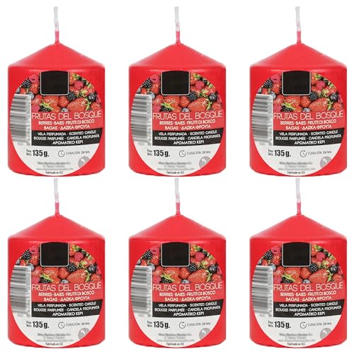 6 Stück Rot Duftkerze Duft Waldfrüchte, Duft Stumpenkerzen 70x57mm 24 Stunden Dauer 6 Stück Rot Duftkerze Duft Waldfrüchte, Duft Stumpenkerzen 70x57mm 24 Stunden Dauer von Etrexonline