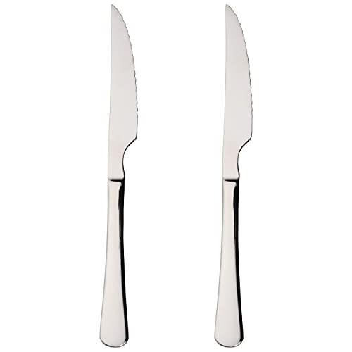 ETREXONLINE 2 Steakmesser, Fleischmesser 22,5x2,05 cm Edelstahl 18/0 Schlichtes Und Elegantes Design von ETREXONLINE