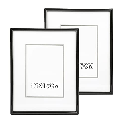 ETREXONLINE Schwarz Bilderrahmen 10x15cm, PVC Fotorahmen Biderrahmen Schwarz mit Glasplatte für Tisch und Wand - Packung mit 2 Stück ETREXONLINE Schwarz Bilderrahmen 10x15cm, PVC Fotorahmen Biderrahmen Schwarz mit Glasplatte für Tisch und Wand - Packung mit 2 Stück von Etrexonline