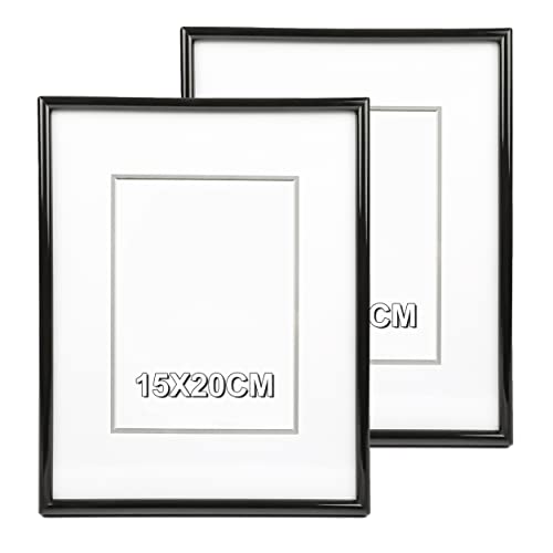 ETREXONLINE Schwarz Bilderrahmen 15x20cm, PVC Fotorahmen Biderrahmen Schwarz mit Glasplatte für Tisch und Wand - Packung mit 2 Stück ETREXONLINE Schwarz Bilderrahmen 15x20cm, PVC Fotorahmen Biderrahmen Schwarz mit Glasplatte für Tisch und Wand - Packung mit 2 Stück von Etrexonline