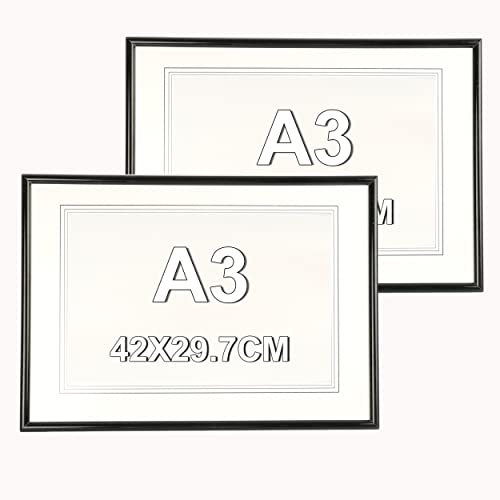 ETREXONLINE Schwarz Bilderrahmen 29.7x42cm, PVC Fotorahmen Biderrahmen Schwarz mit Glasplatte für Tisch und Wand - Packung mit 2 Stück ETREXONLINE Schwarz Bilderrahmen 29.7x42cm, PVC Fotorahmen Biderrahmen Schwarz mit Glasplatte für Tisch und Wand - Packung mit 2 Stück von Etrexonline