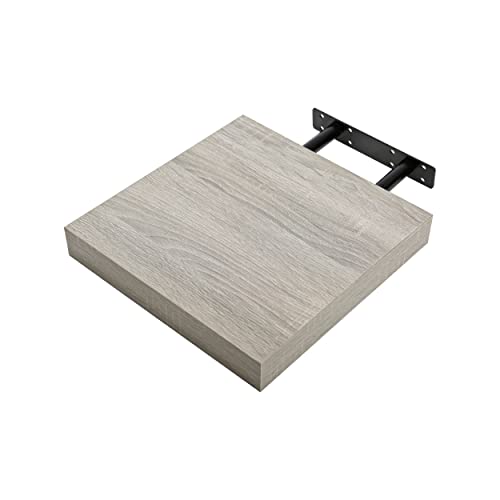 ETREXONLINE Wandregal Holz Farbe Eiche Grau Matt 25x25x4cm, Wandboard Bücherregal Maximale Belastung 5kg von ETREXONLINE