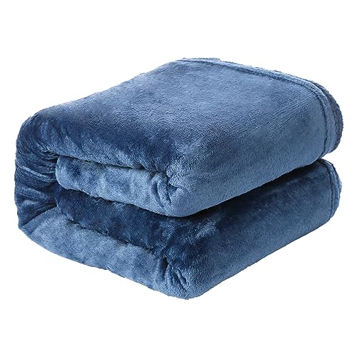 Warm Fleecedecke 100% Polyester, Weich Flanell Kuscheldecke für Sofa und Bett, Warm Decke für alle Jahreszeiten - Blau, 130x160cm von ETREXONLINE