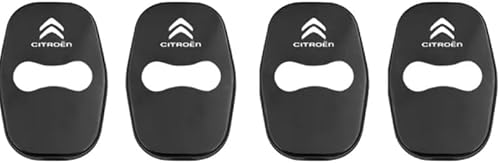 ETRFUNB 4 Stück Türschloss Abdeckung für Citroen C3 2020-2023, Edelstahl Autotürschloss-Schutz Korrosionsbeständig und Rostfrei Schnallenabdeckung,Black von ETRFUNB