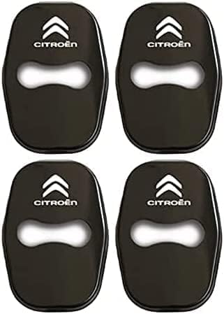 ETRFUNB 4 Stück Türschloss Abdeckung für Citroen C4 Cactus 2014-2020, Edelstahl Autotürschloss-Schutz Korrosionsbeständig und Rostfrei Schnallenabdeckung,Black von ETRFUNB