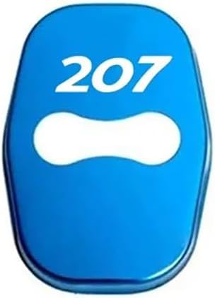 ETRFUNB 4 Stück Türschloss Abdeckung für Peugeot 207, Edelstahl Autotürschloss-Schutz Korrosionsbeständig und Rostfrei Schnallenabdeckung,Blue von ETRFUNB