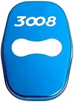 ETRFUNB 4 Stück Türschloss Abdeckung für Peugeot 3008, Edelstahl Autotürschloss-Schutz Korrosionsbeständig und Rostfrei Schnallenabdeckung,Blue von ETRFUNB