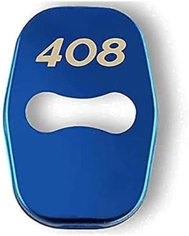 ETRFUNB 4 Stück Türschloss Abdeckung für Peugeot 408, Edelstahl Autotürschloss-Schutz Korrosionsbeständig und Rostfrei Schnallenabdeckung,Blue von ETRFUNB