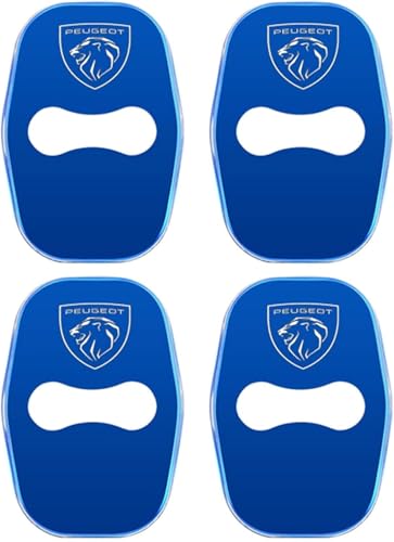 ETRFUNB 4 Stück Türschloss Abdeckung für Peugeot 508 2023, Edelstahl Autotürschloss-Schutz Korrosionsbeständig und Rostfrei Schnallenabdeckung,Blue von ETRFUNB