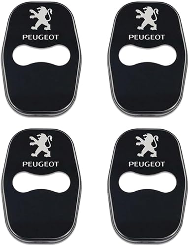 ETRFUNB 4 Stück Türschloss Abdeckung für Peugeot Landtrek 2020-2024, Edelstahl Autotürschloss-Schutz Korrosionsbeständig und Rostfrei Schnallenabdeckung,Black von ETRFUNB