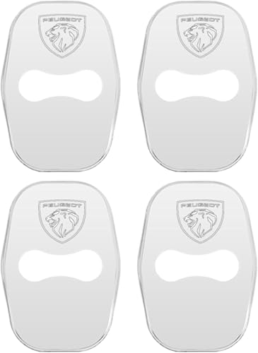 ETRFUNB 4 Stück Türschloss Abdeckung für Peugeot Partner, Edelstahl Autotürschloss-Schutz Korrosionsbeständig und Rostfrei Schnallenabdeckung,Silver von ETRFUNB