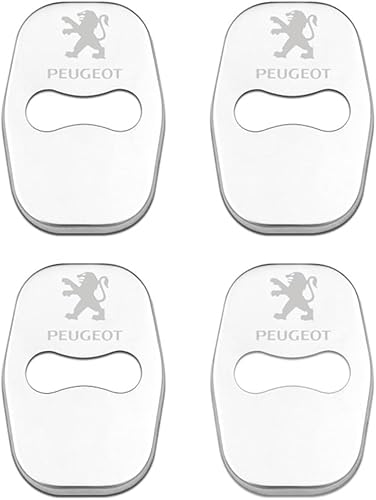 ETRFUNB 4 Stück Türschloss Abdeckung für Peugeot Partner 1996-2024, Edelstahl Autotürschloss-Schutz Korrosionsbeständig und Rostfrei Schnallenabdeckung,Silver von ETRFUNB