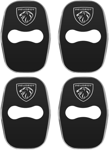 ETRFUNB 4 Stück Türschloss Abdeckung für Peugeot Partner Van 2019-2023, Edelstahl Autotürschloss-Schutz Korrosionsbeständig und Rostfrei Schnallenabdeckung,Black von ETRFUNB