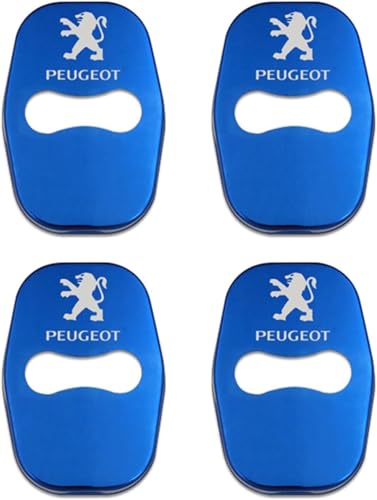 ETRFUNB 4 Stück Türschloss Abdeckung für Peugeot Traveller, Edelstahl Autotürschloss-Schutz Korrosionsbeständig und Rostfrei Schnallenabdeckung,Blue von ETRFUNB